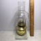 Vintage Brass Finish Oil Lamp on Marble Base