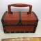 Vintage Wooden Treasure Box with Decorative Brads - Made in Japan