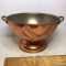 Vintage Heavy Colander with Copper Finish & Brass Handles