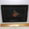 Antique Wooden Tray with Hand Painted Peach