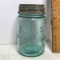 Vintage Blue Atlas Mason Jar with Zinc Lid