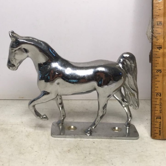 Vintage Stainless Steel Horse Emblem