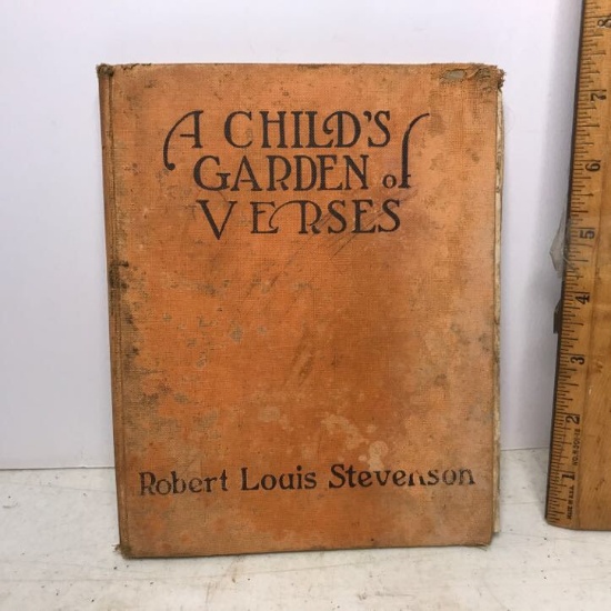 Antique “A Child’s Garden of Verses” by Robert Louis Stevenson Hard Cover Book