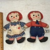 Vintage Raggedy Ann & Raggedy Andy Bean Dolls