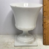 Vintage Milk Glass Pedestal Planter Signed O. Brody Co. Ohio