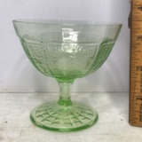 Vintage Uranium Vaseline Glass Sherbet