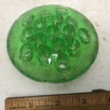 Vintage Uranium Vaseline Glass Flower Frog
