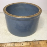 Vintage Blue Pottery Crock