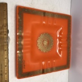 Vintage Georges Briard Glass Ashtray with Gilt Accent