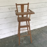 Vintage Wooden Baby Doll High Chair