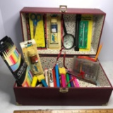 Vintage Box of Misc Art Supplies