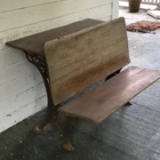 Antique Wood & Cast Iron Double School Desk