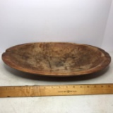 Primitive Wooden Dough Bowl with Handles Underneath