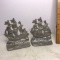 Pair of Vintage Aluminum Painted Sailboat Bookends
