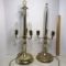 Pair of Brass Finish 3 Candelabra Lamps