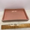 Vintage Pink Rectangular Pottery USA Tray Signed on Bottom