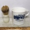 Vintage Milk Glass Rolls Royce 1907 “Surrey” Shave Mug with Brush