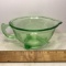 Vintage Uranium/Vaseline Glass Footed Bowl with Pouring Spout & Handle