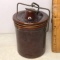 Brown Glazed Pottery Jar with Lid
