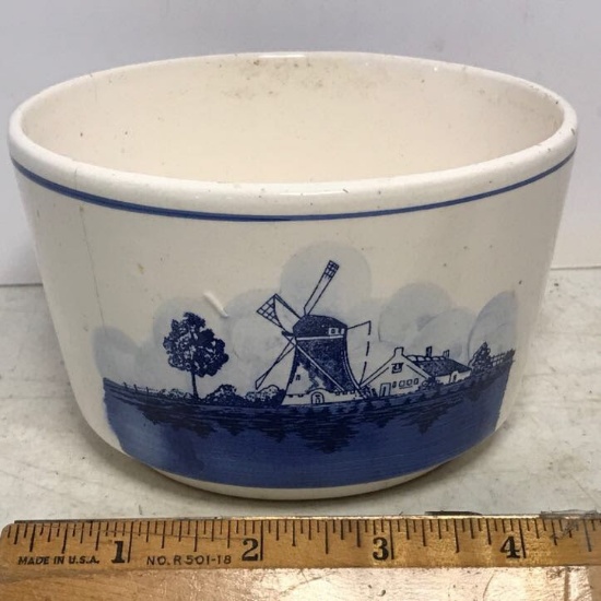 Ceramic Blue & White Windmill Bowl