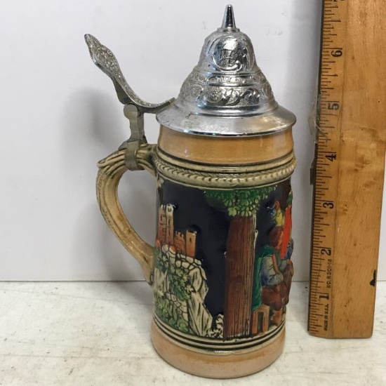 Vintage Small German Stein with Lid