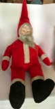 Large Vintage Plush Santa Claus with Plastic Face