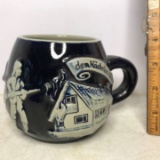 German Pottery Firefighters Mug “God To Honor” “The Next to the Defense”