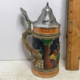 Vintage Small German Stein with Lid