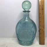Vintage Blue Glass “Friendship” Decanter with Stopper