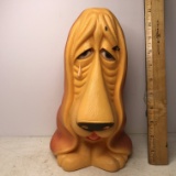 Vintage Plastic Droopy Eyed Sad Dog Bank
