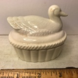 Vintage Porcelain Duck on A Nest - Made in Japan