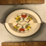 Vintage Excell Divided Porcelain Baby Dish
