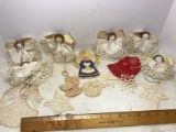 Lot of Vintage Hand Made Crocheted & Needlework Ornaments
