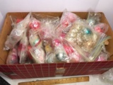 Large Box of Misc Glass Christmas Ornaments all Neatly Wrapped