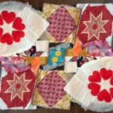 Lot of Vintage Gorgeous Hand Made Quilt Pieces