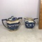 Vintage Creamer & Sugar Set with Blue Willow Design - Made in Japan