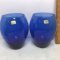 Pair of Cobalt Glass Luminarc Verrerie D’Arques Vases - Made in France