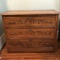 Antique Wooden Chest with 3 Drawers & Carved Front