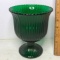 Vintage Emerald Green Glass Pedestal Planter