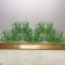 Vintage Set of 5 Vaseline/Uranium Glass Tea Cup & Saucers