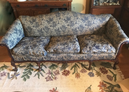Antique Chippendale Camelback Sofa with Ball & Claw Feet
