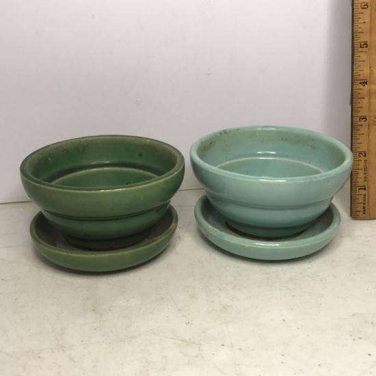 Pair of Vintage Signed “McCoy” Pottery Planters