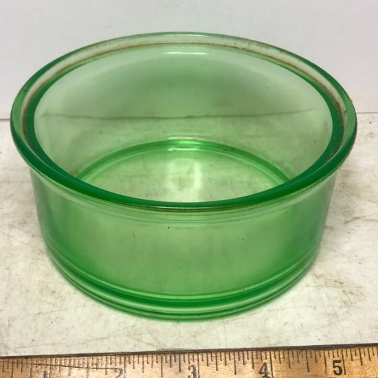 Vintage Vaseline/Uranium Glass Thick Bowl