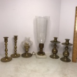 Nice Lot of Vintage Brass Candlesticks