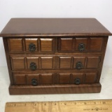 Wooden Jewelry Box Full of Misc Jewelry Parts, Pieces & Men’s Cufflinks