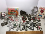 Huge Lot of Vintage Metal Cookie Cutters