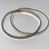 Pair of Vintage Sterling Silver Bangle Bracelets