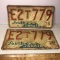 Pair of 1975 South Dakota License Plates for Front & Back