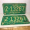 Pair of 1974 Montana License Plates for Front & Back