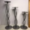 3 pc Metal Candle Holders